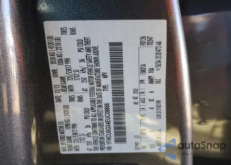 2014 Ford Escape Se z USA, uszkodzony, nr VIN 1FMCU0GX4EUC08866